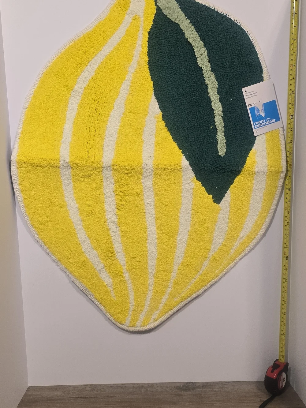 Room Essentials Yellow & Green Lemon-Shaped Bath Rug